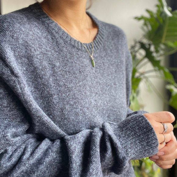 🏷 Sold | Soft Knit Blue Crewneck Sweater - Picture 6 of 7